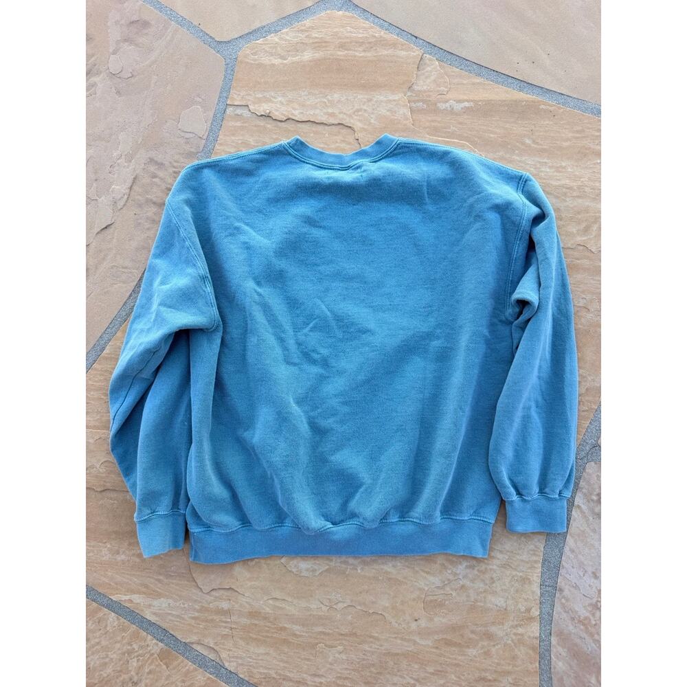 Vtg Anthropologie New York 1997 XS Oversized Crew Neck Sweatshirt Green & Pink - Picture 3 of 3